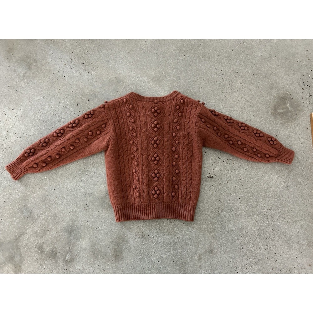 Vintage‎ Newport News 100% Wool Popcorn Sweater Cardigan Classic Clean Small - Picture 2 of 9